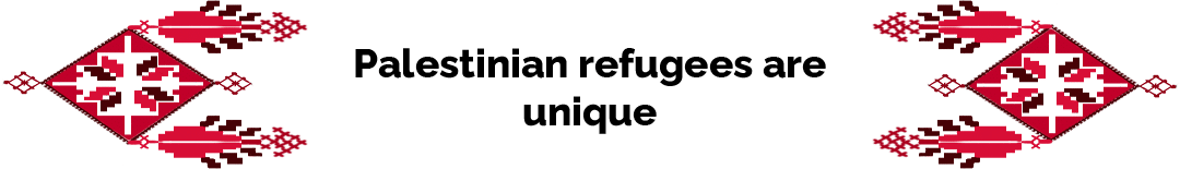 Palestinian refugees are unique