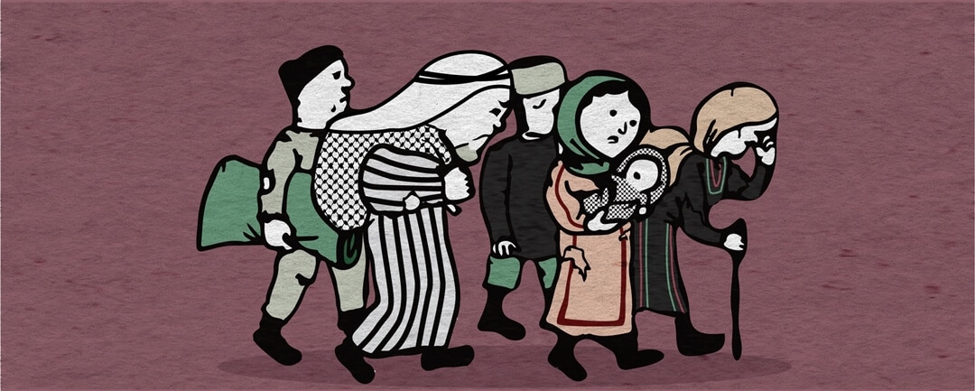 Palestine introduction 2: The mandate years and the Nakba. Image of Palestinian refugees.