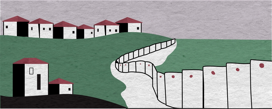 Is Israel an Apartheid state? Image of the Apartheid wall and settlements.